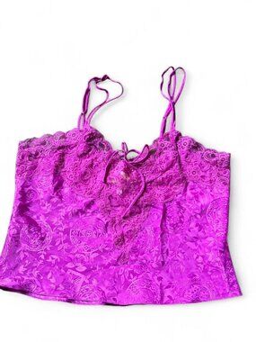 Victoria's Secret purple lace cami top with floral embroidery Gold label  Size s